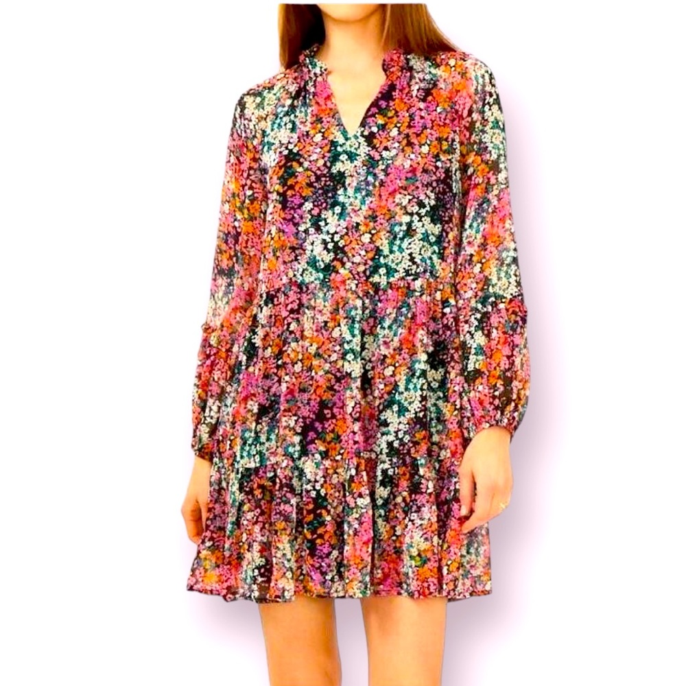 Black Floral Vince Camuto Women's Lightweight Fashion Dress